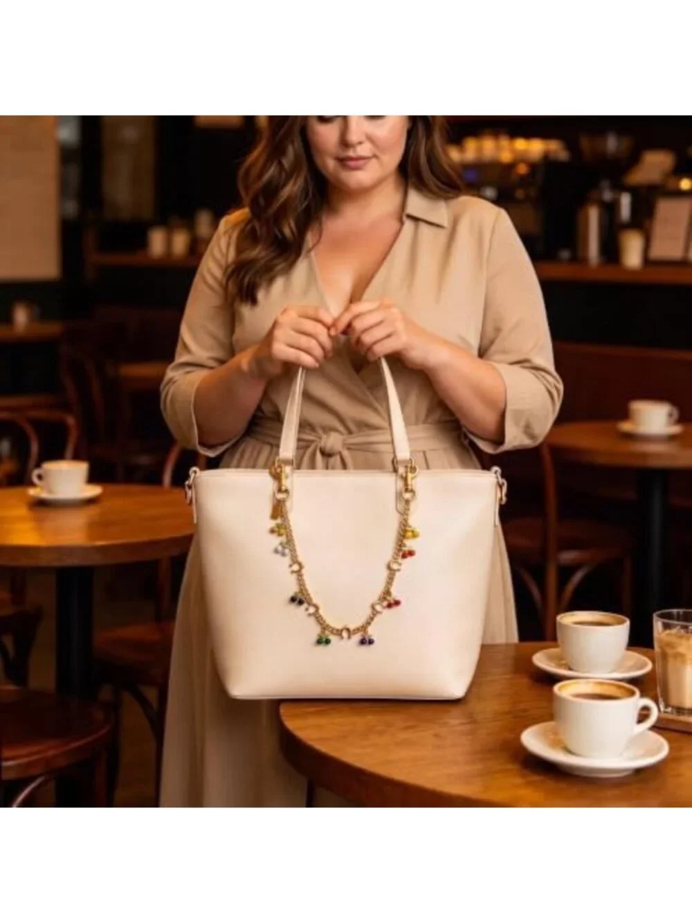 Colorful Cherry Bag Chain Charm - Gold Purse Extender & Decorative Strap